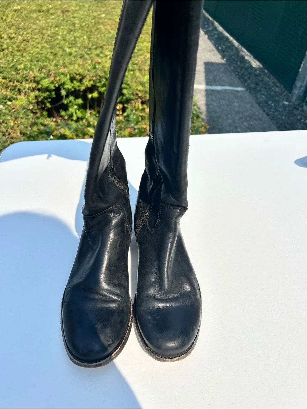 Frye Black Leather black Zip Riding Boots